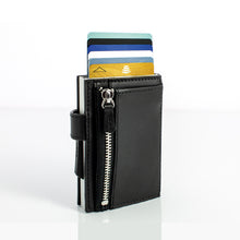 將圖片載入圖庫檢視器 Cascade Zipper Wallet SNAP RFID 安全防盜環扣真皮拉鍊三摺錢包